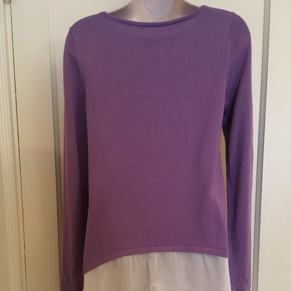 Design History Lavender Shark-bite Sweater with attached Sheer "Skirt" NWT - Picture 7 of 11